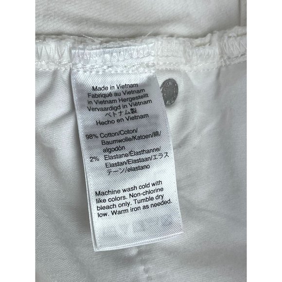 J. Crew Women's Cut-Off Button Fly White Denim Short High Rise 98% Cotton Sz 25 - Picture 12 of 13